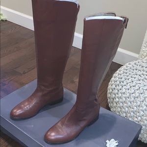 Halston burgundy knee high boots !